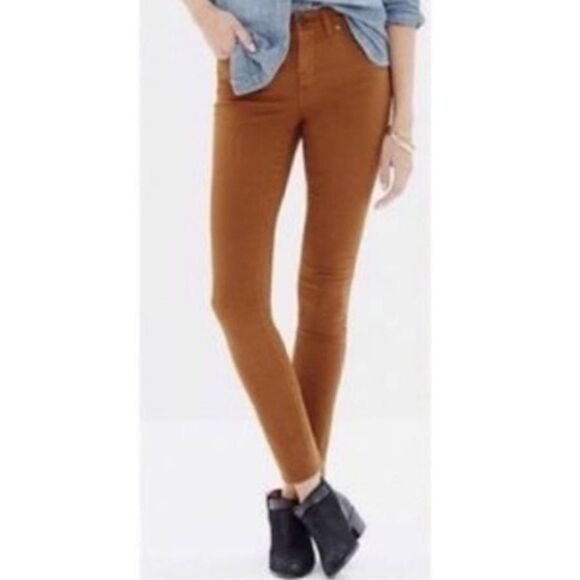 NWT Madewell High Rise Skinny Modal Stretch Slimming Mustard Pants Sz 25 - Picture 1 of 9